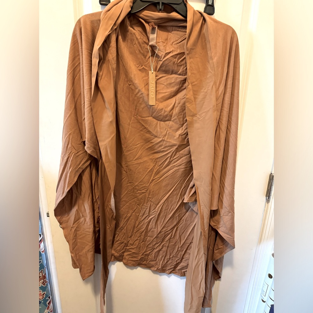 Skims Cover Up Sarong Skirt Size Medium Color Almond Brand New With Tags